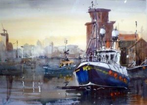 Alan Pedder, Courageous II Peterhead (Watercolour)