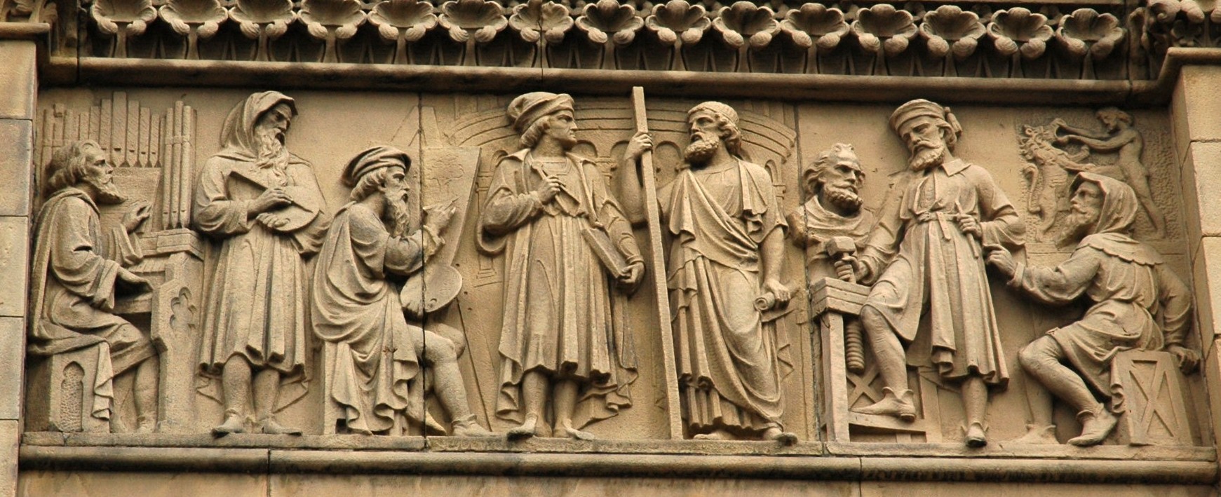 Stone-Sculpted Panels on the exterior of Blackburn Museum and Art ...