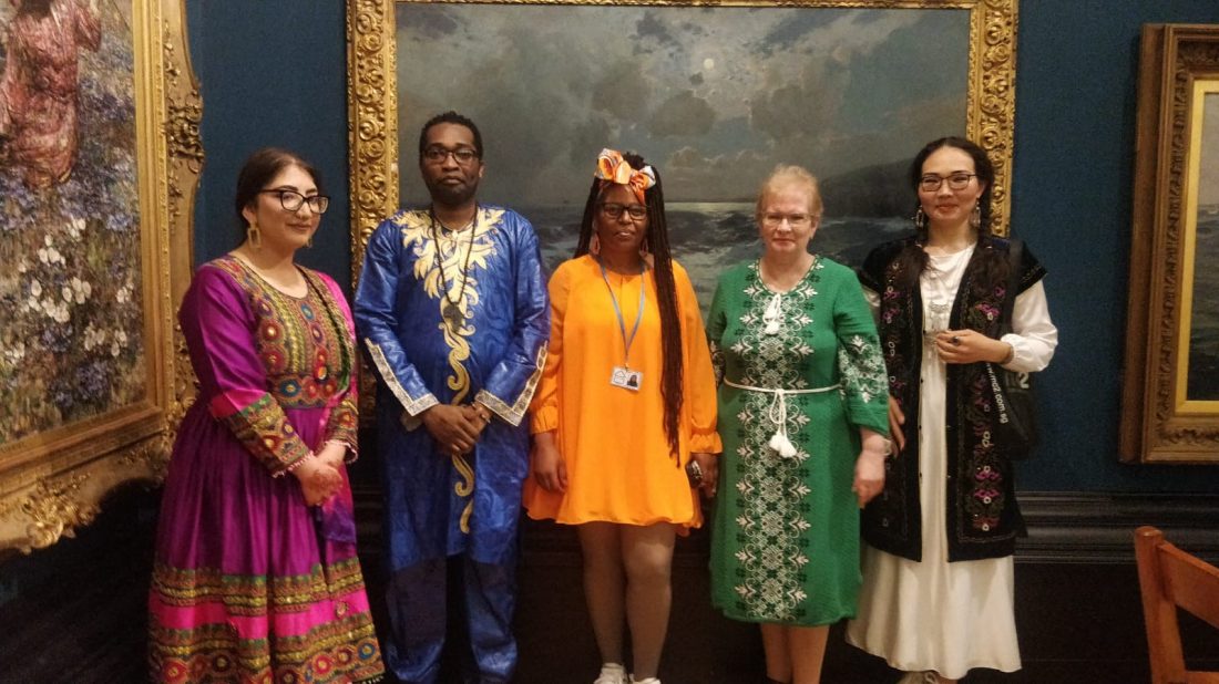 A group of people in traditional dress